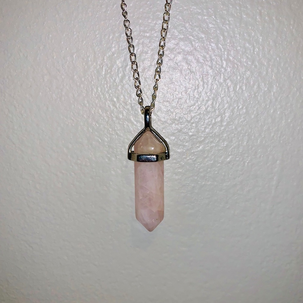 Rose Quartz - Hexagonal point chakra necklace